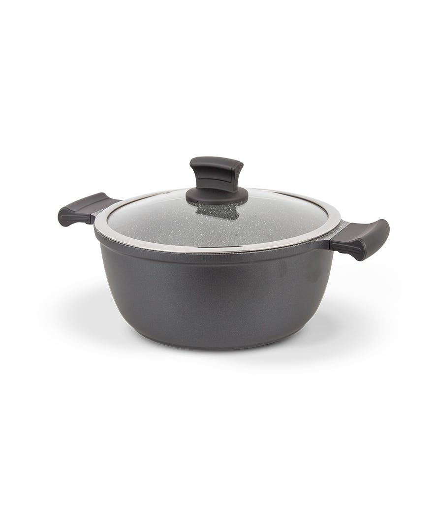 Casseruola 24 Cm Con Coperchio In Vetro 'Sistema Casa' nero
