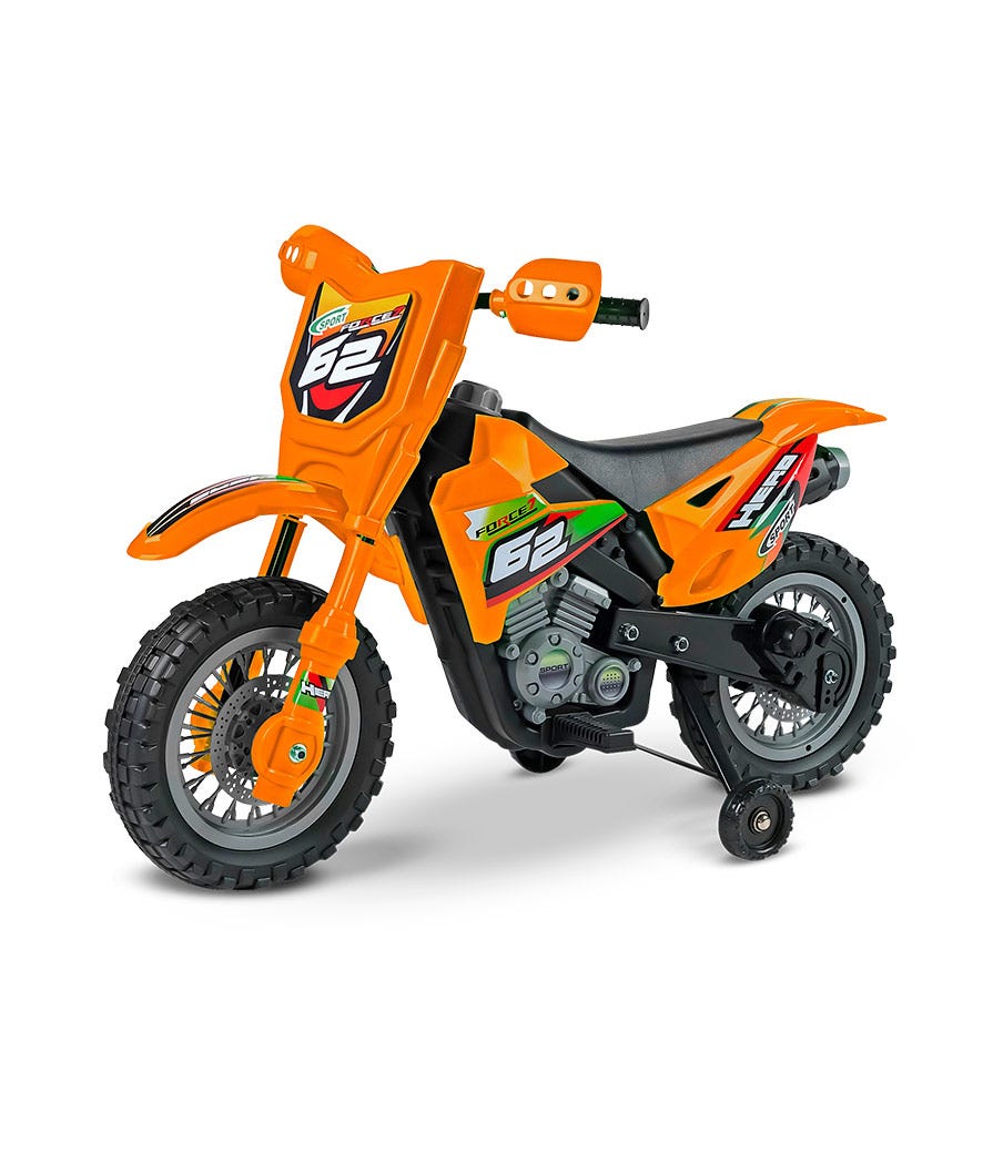 Motocross elettrica b/o arancio 6V