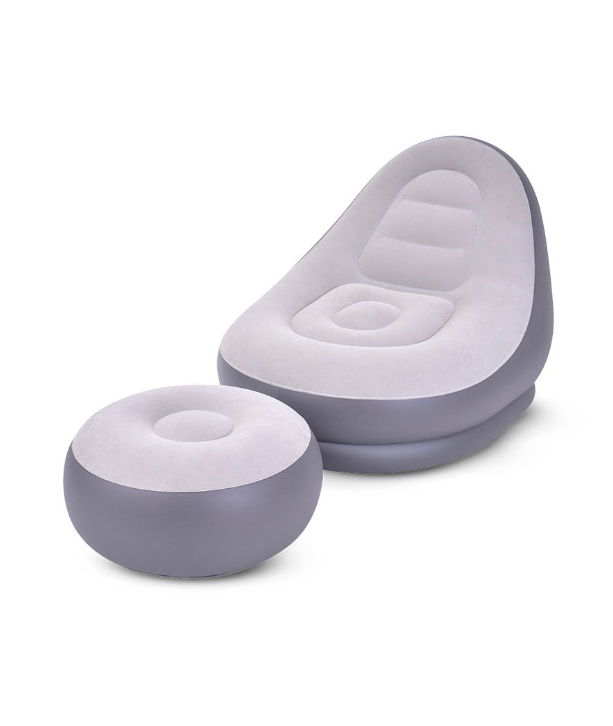 Lounge floccato deluxe c/poggia piedi 