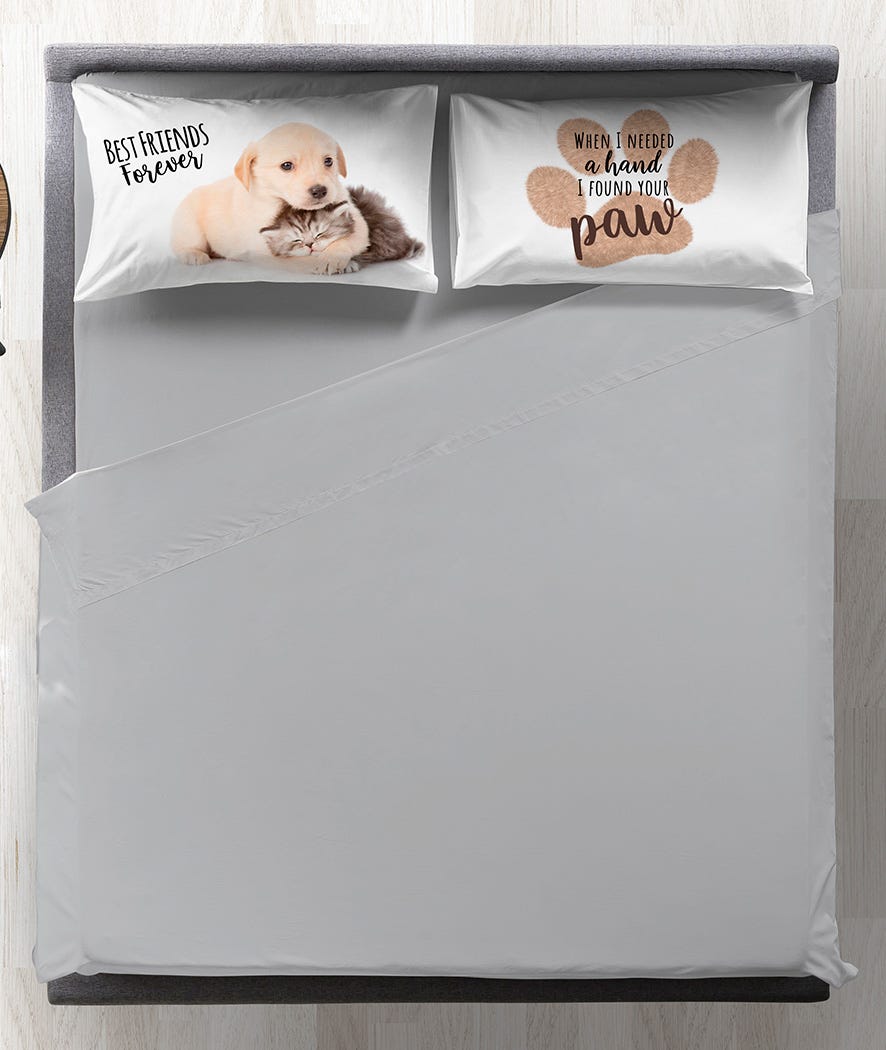 Completo letto matrimoniale digitale 100% cotone Best Friends