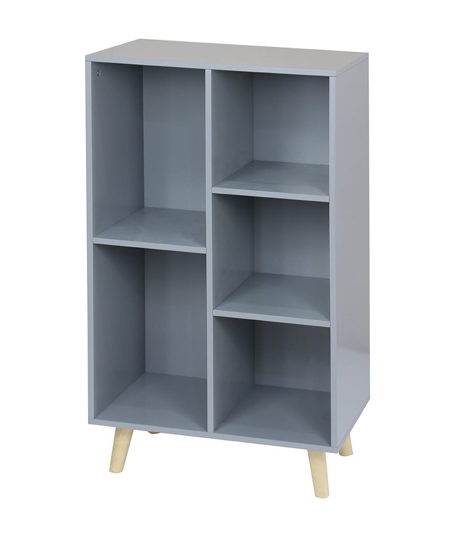 Libreria in mdf 5 ripiani con piedini 
