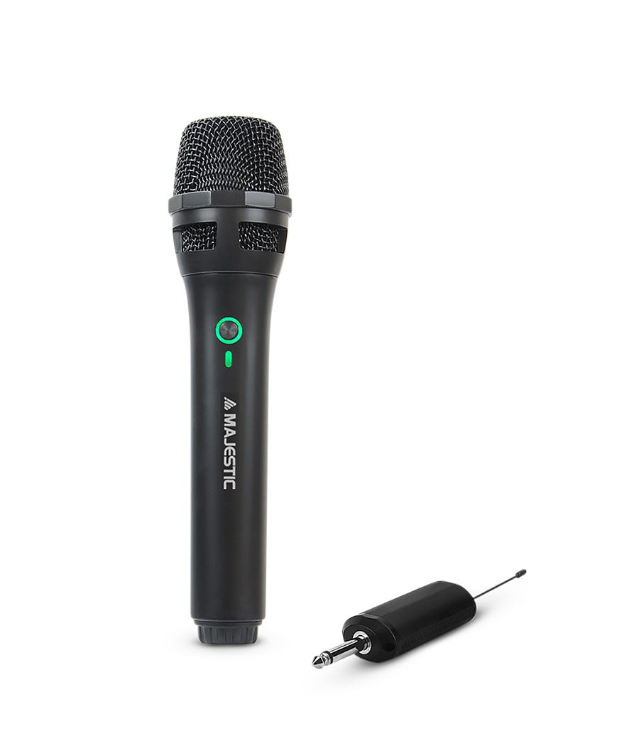Microfono wireless con ricevitore ricaricabile ''Majestic'' nero