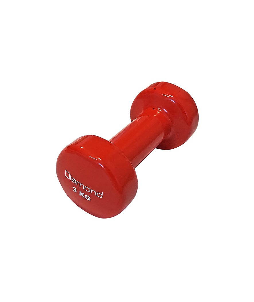 Manubrio per allenamento in vinile da 3 Kg rosso