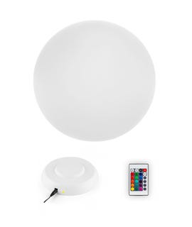 Lampada multicolor a forma sferica con telecomando bianco