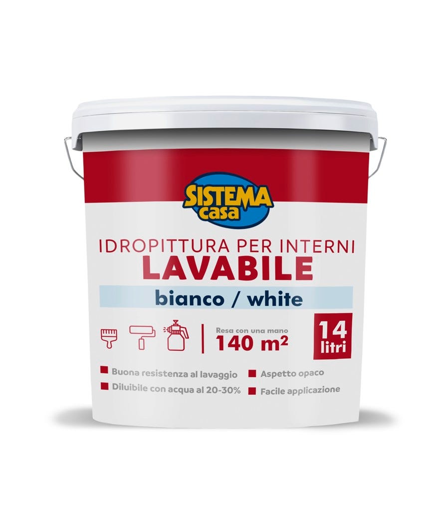 Idropittura per interni lavabile bianco