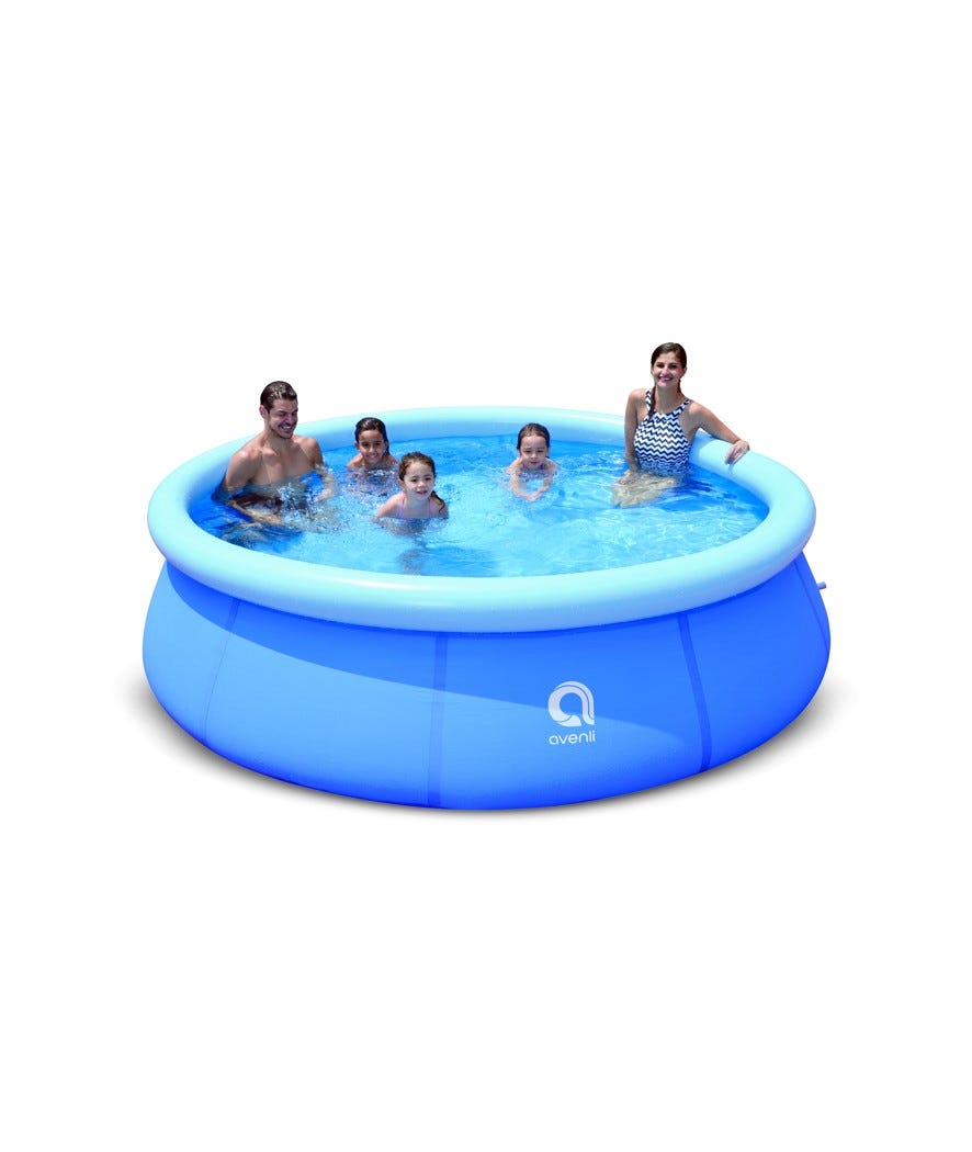 Piscina autoportante prompt set con predisposizione per filtro cartuccia azzurro