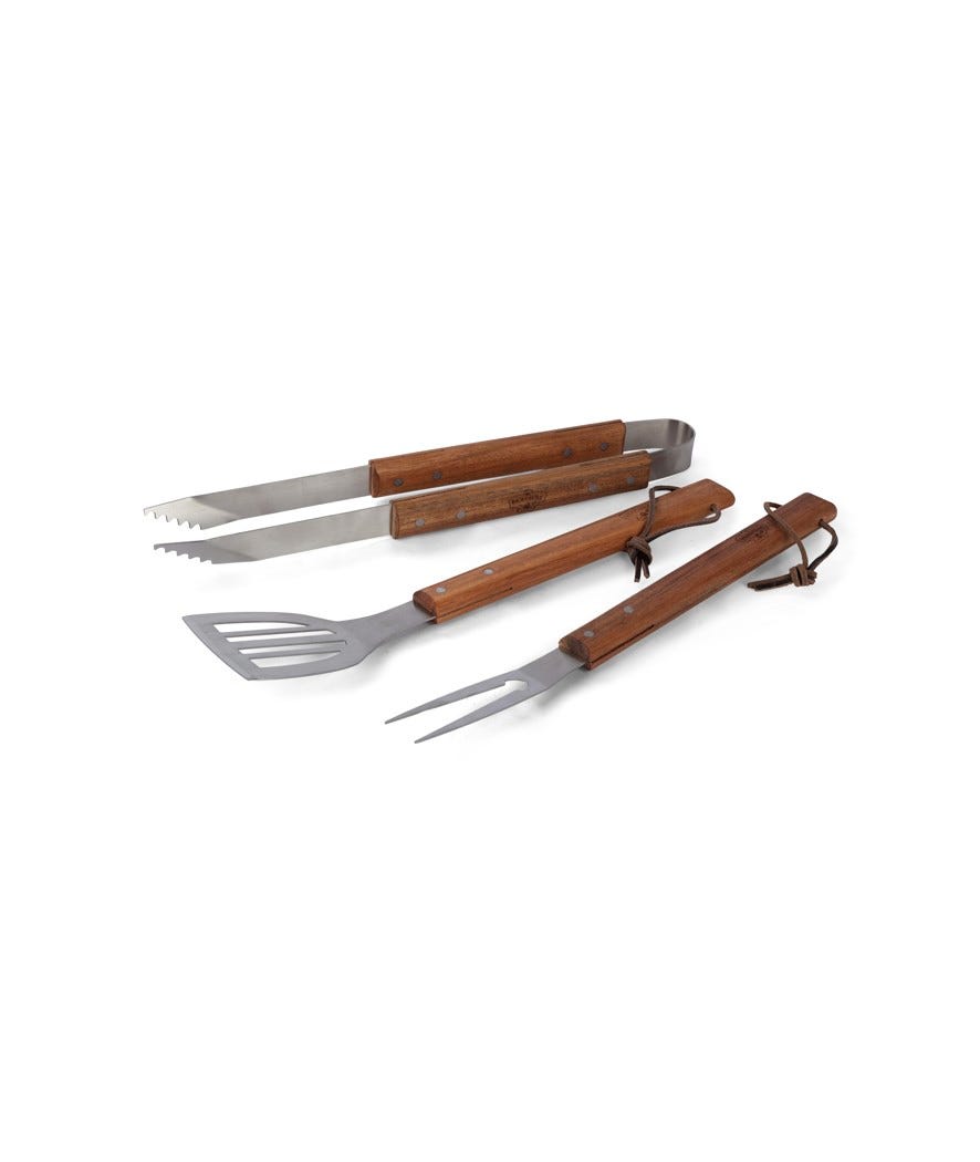 Set utensili per il barbecue silver