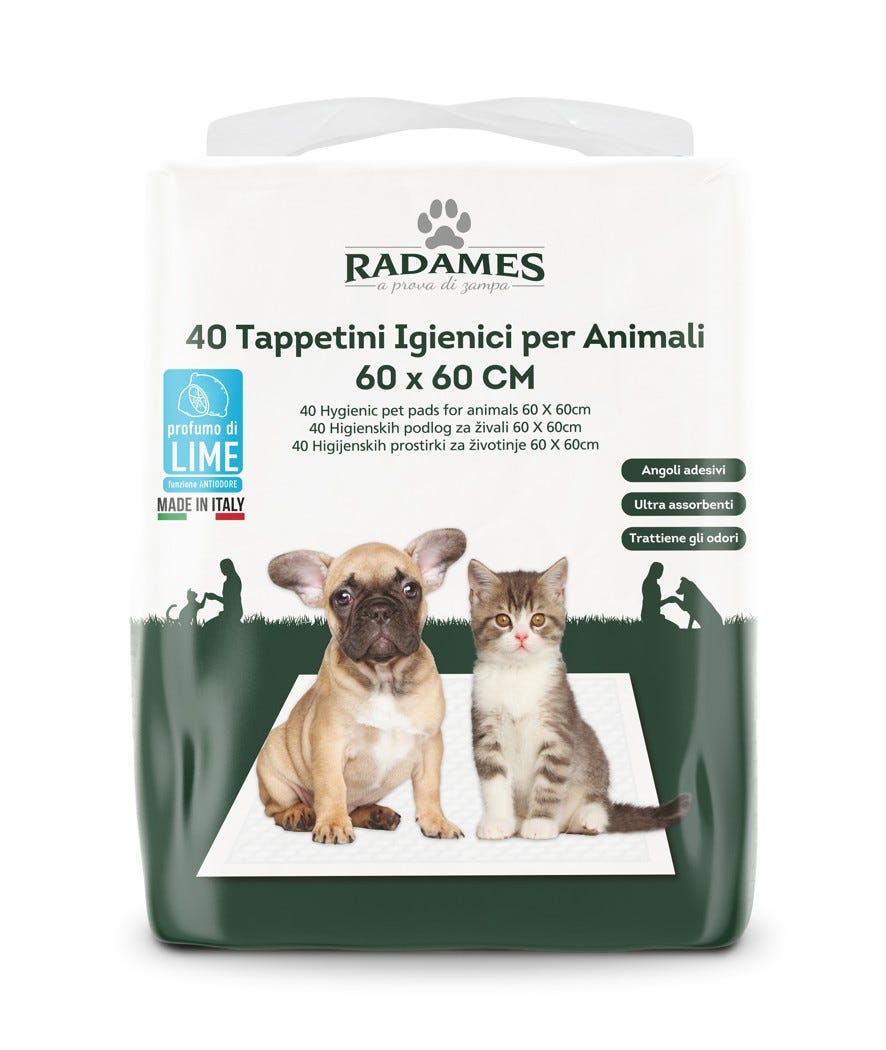 Set tappetini igienici per animali 60 60 bianco