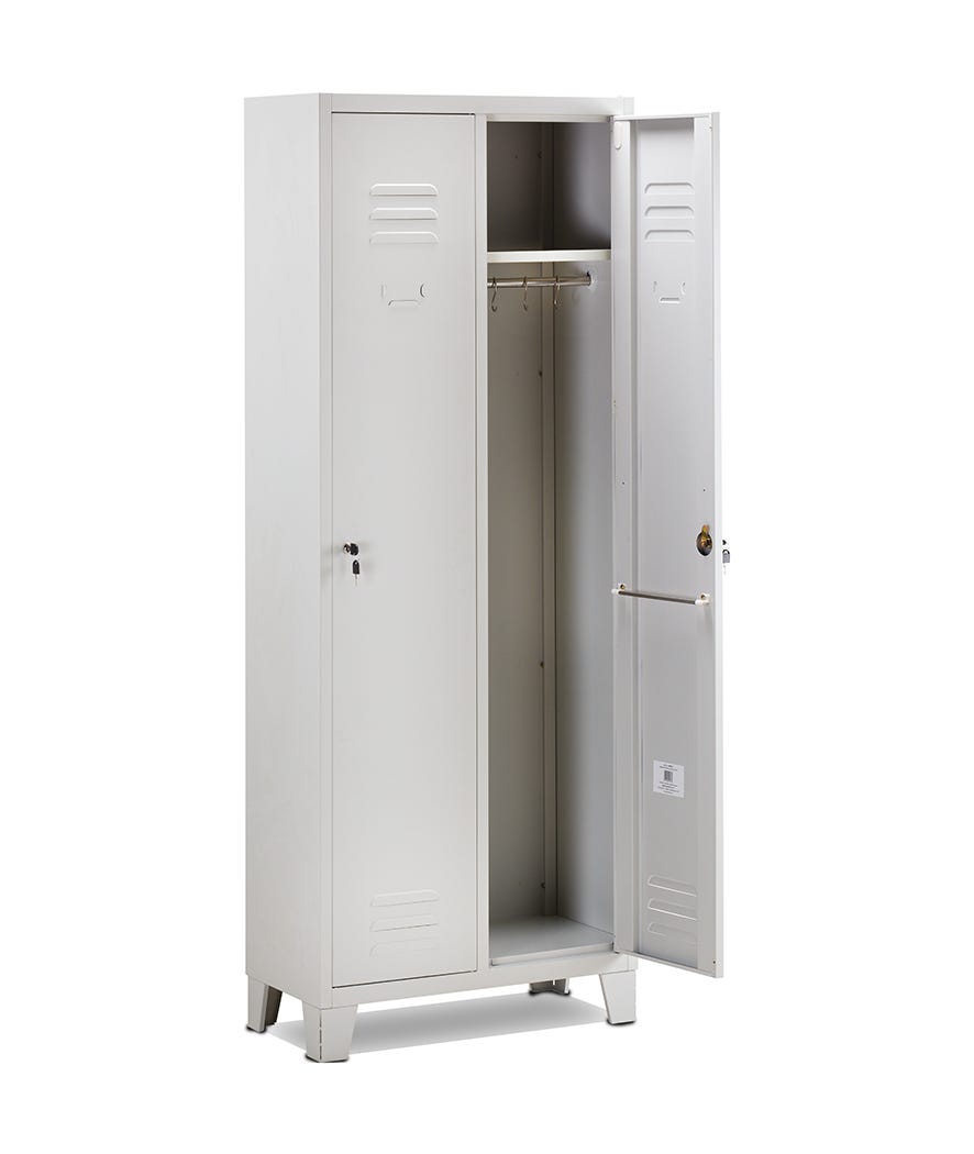 Armadietto spogliatoio 2 posti bianco