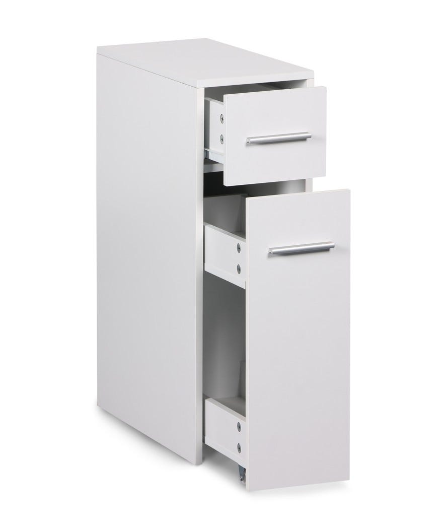 Mobiletto salvaspazio con 2 cassetti bianco