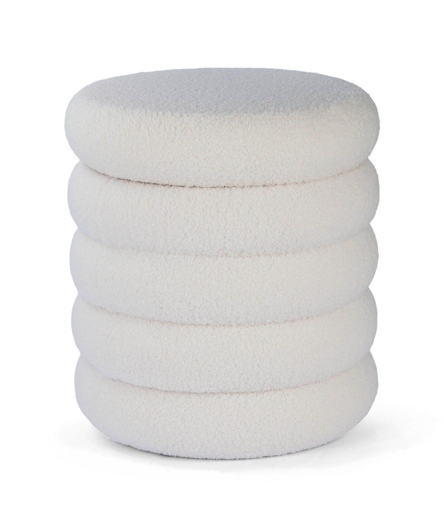 Pouf contenitore bianco