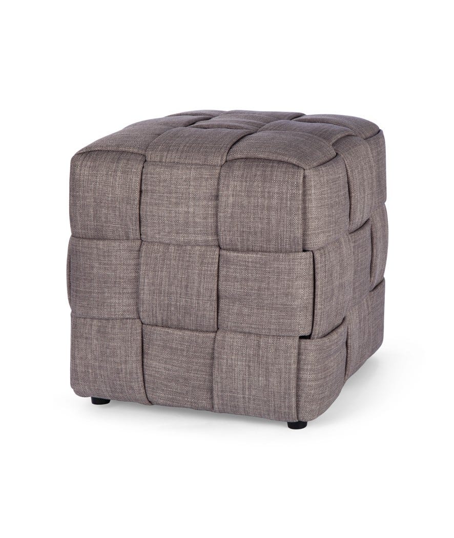 Pouf in tessuto grigio