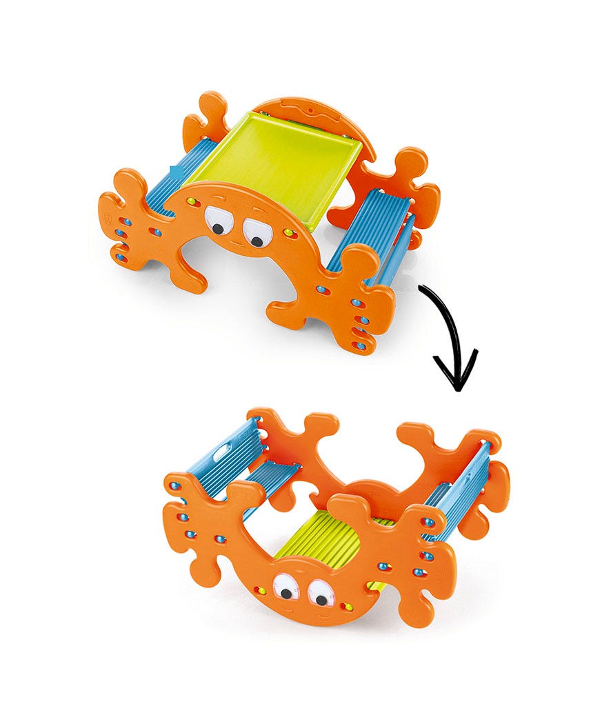 Tavolino trasformabile in dondolo multicolor