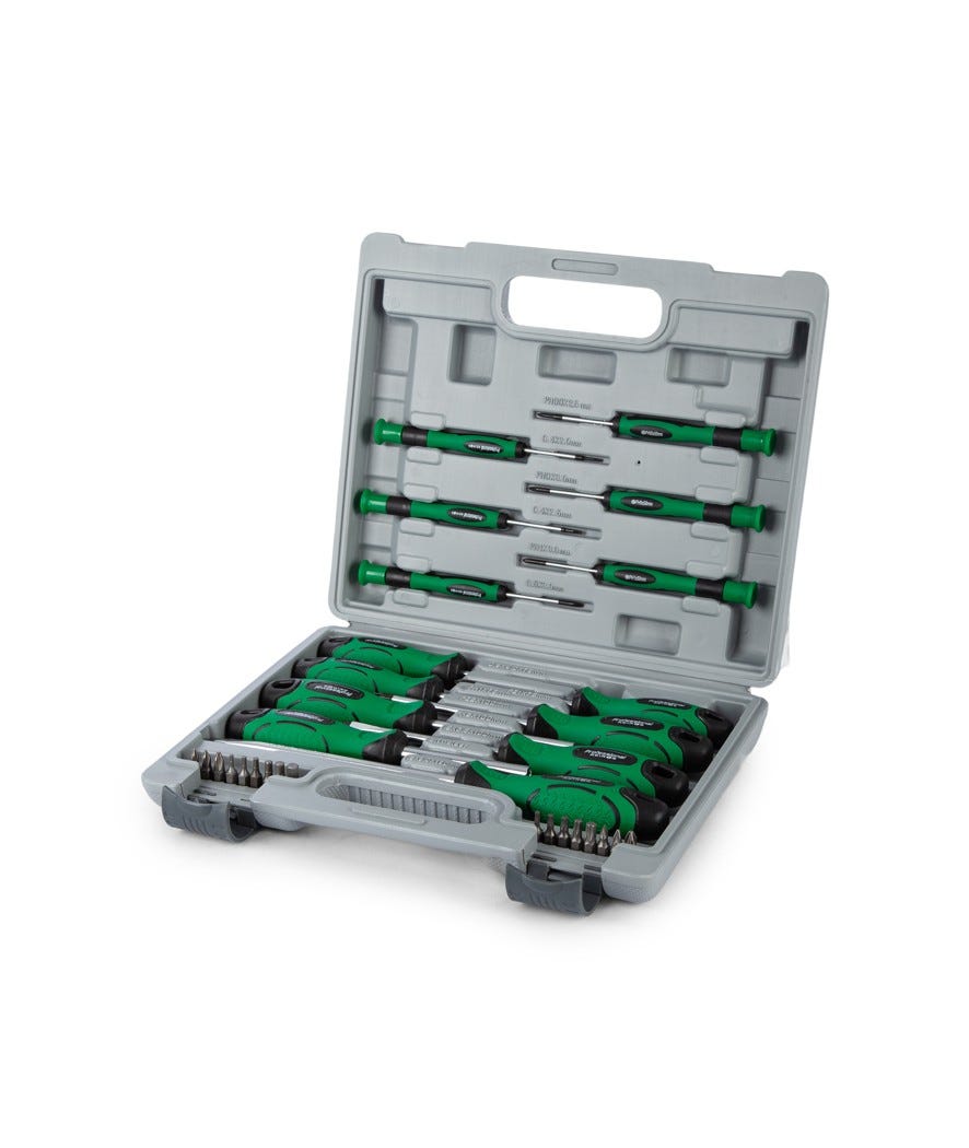 Set cacciaviti in valigetta 32 pezzi grigio