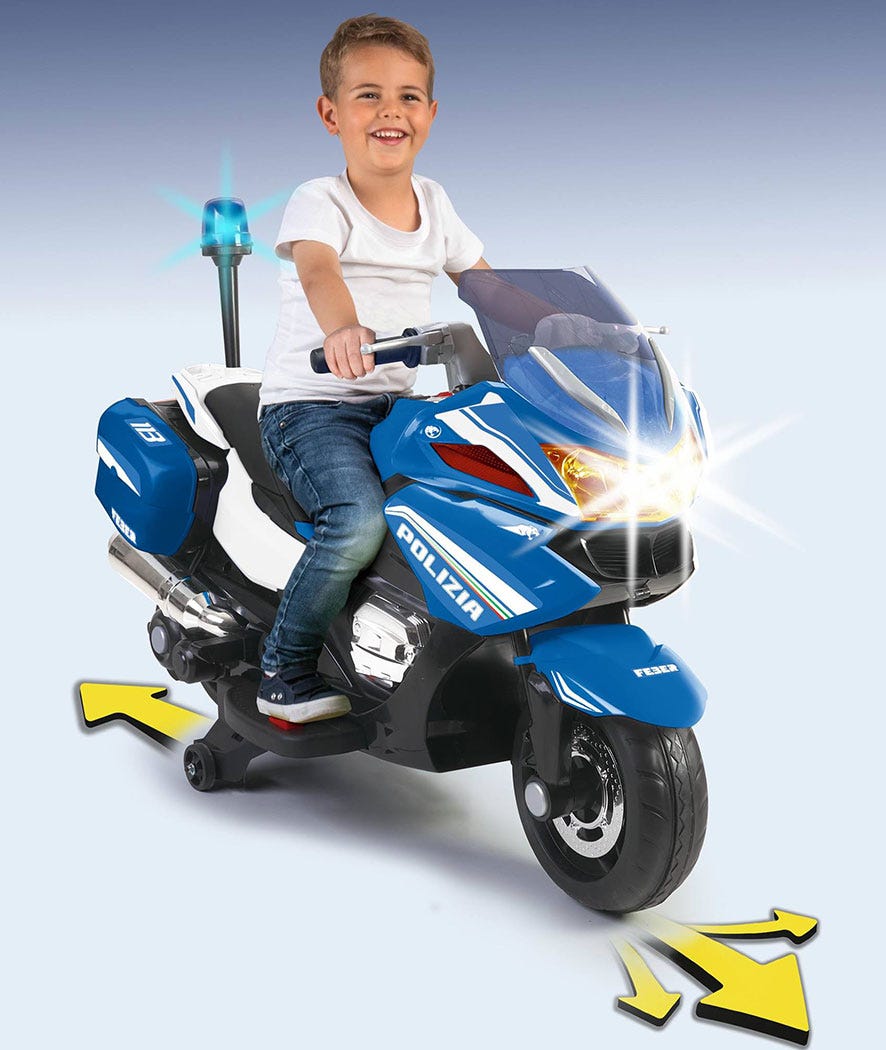 Moto elettrica Polizia di Stato 12 V azzurro