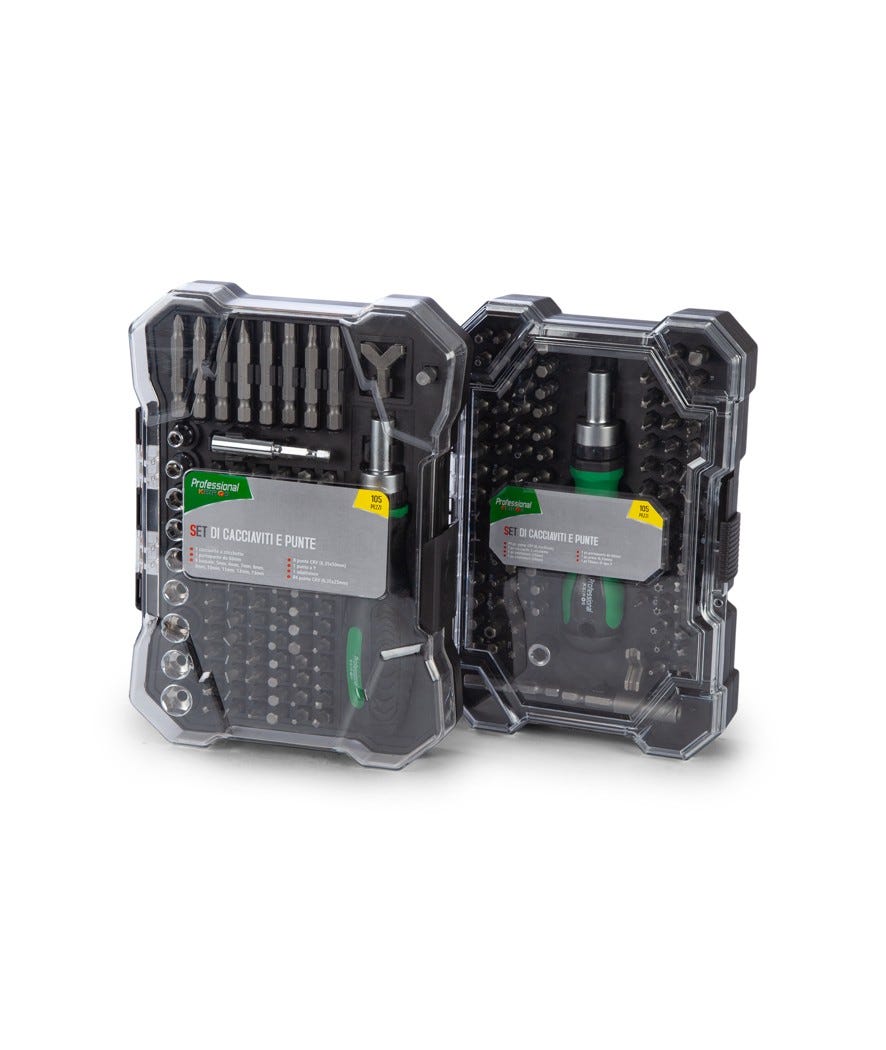 Set cacciaviti e punte 105 pezzi nero
