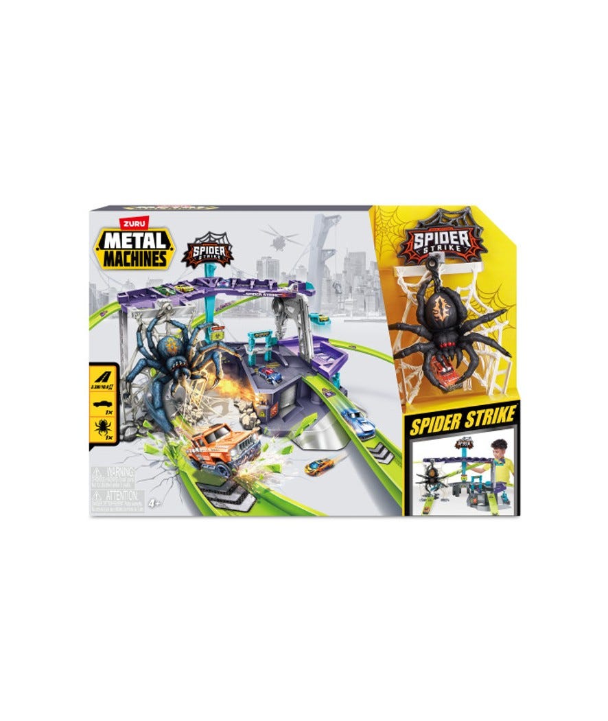 Pista macchinine Metal machines spider strike garage multicolor