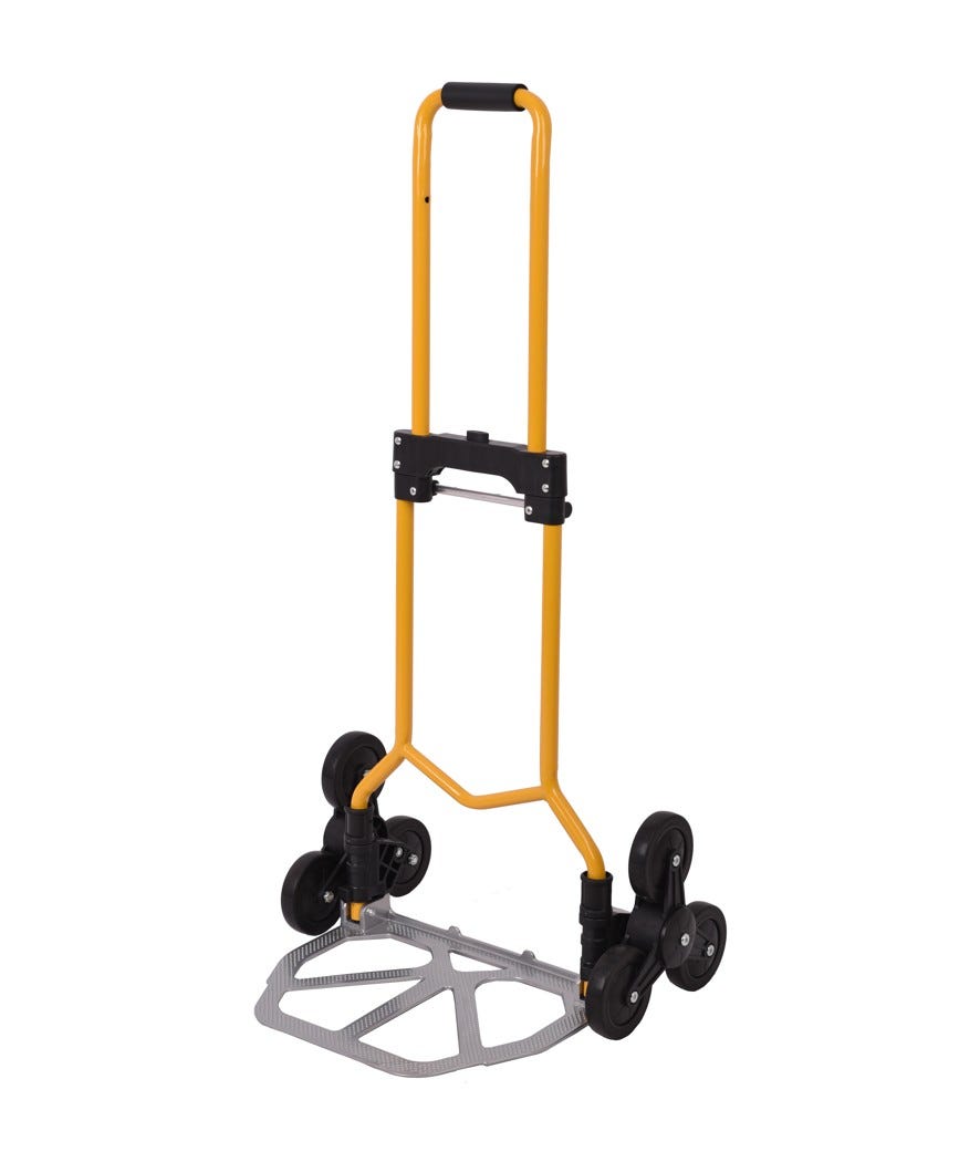 Carrello pieghevole per scale giallo