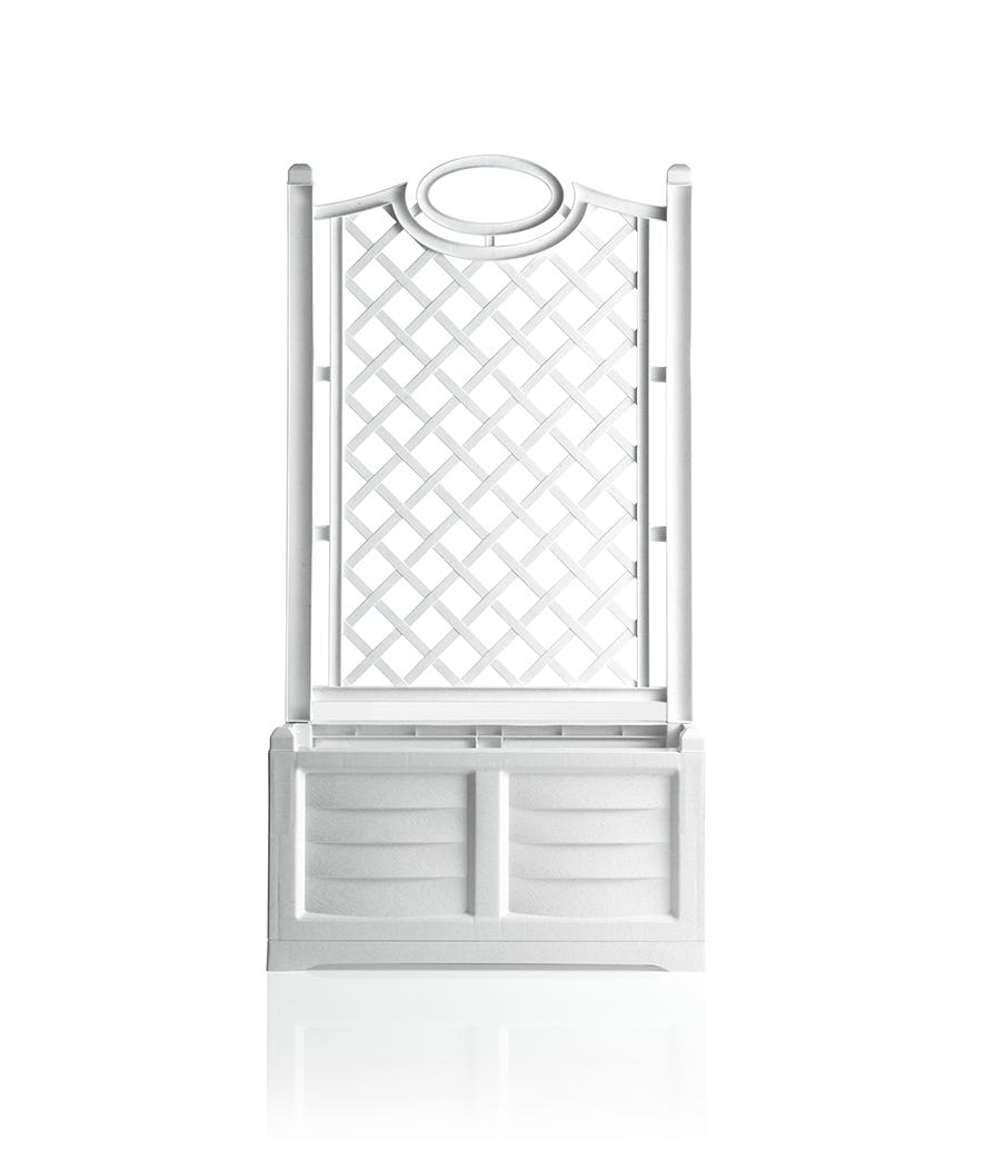 Fioriera separe bianco con spalliera 80 cm bianco