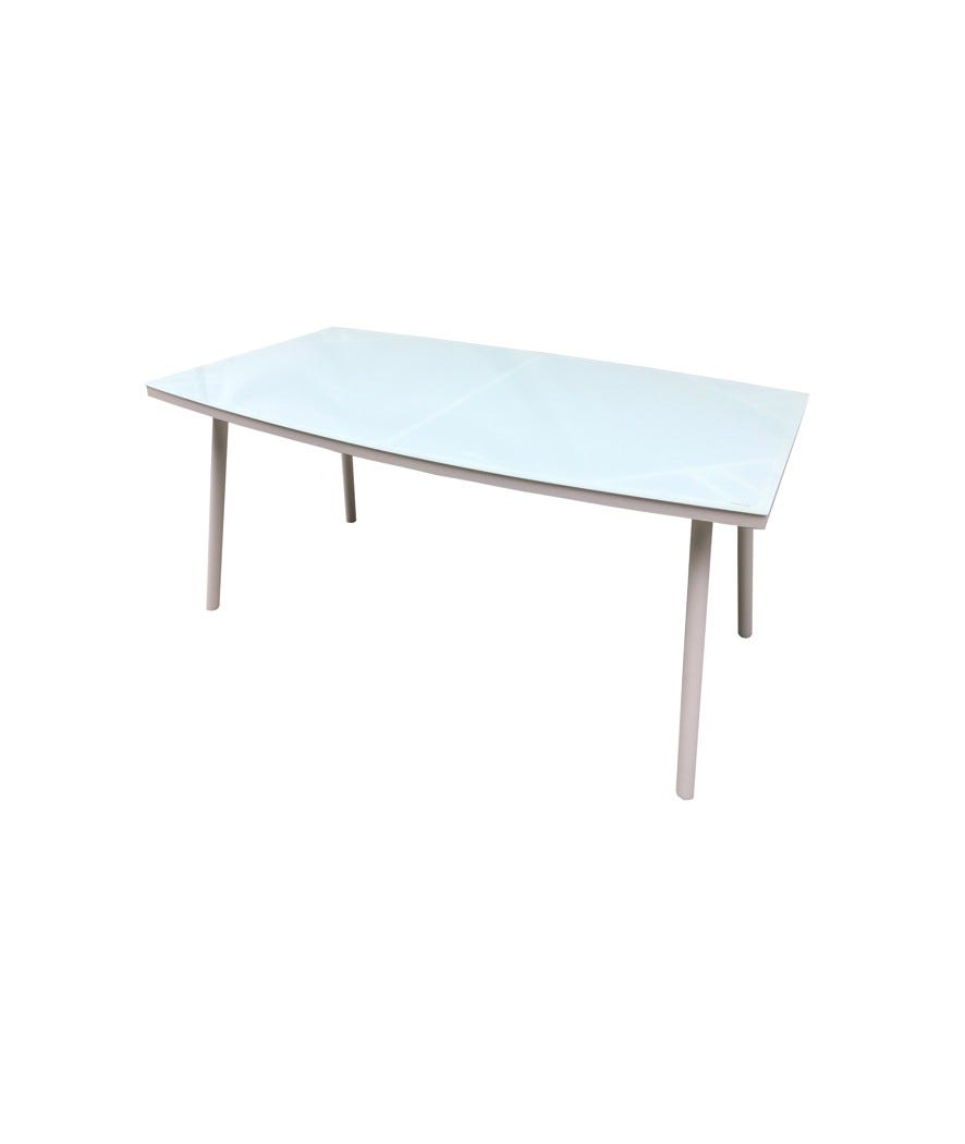 Tavolo rettangolare in vetro bianco