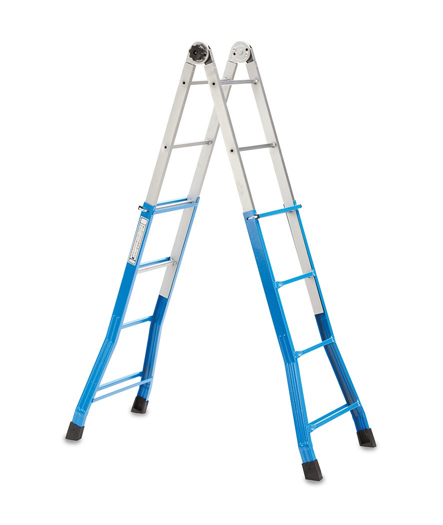 Scala in acciaio everest con 4 e 4 gradini bicolor
