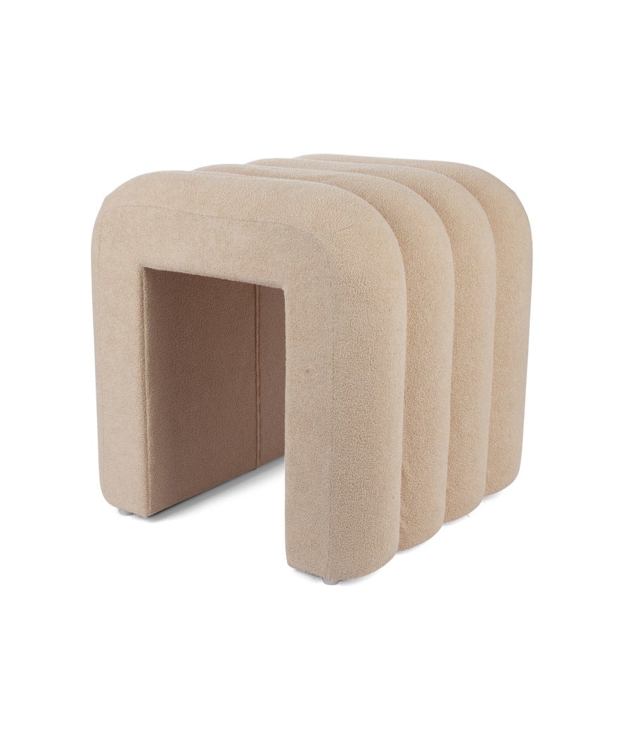 Pouf in tessuto beige