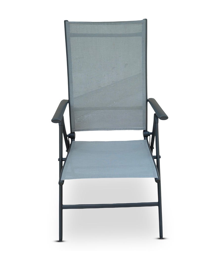 Sedia pieghevole multiposizione grigio