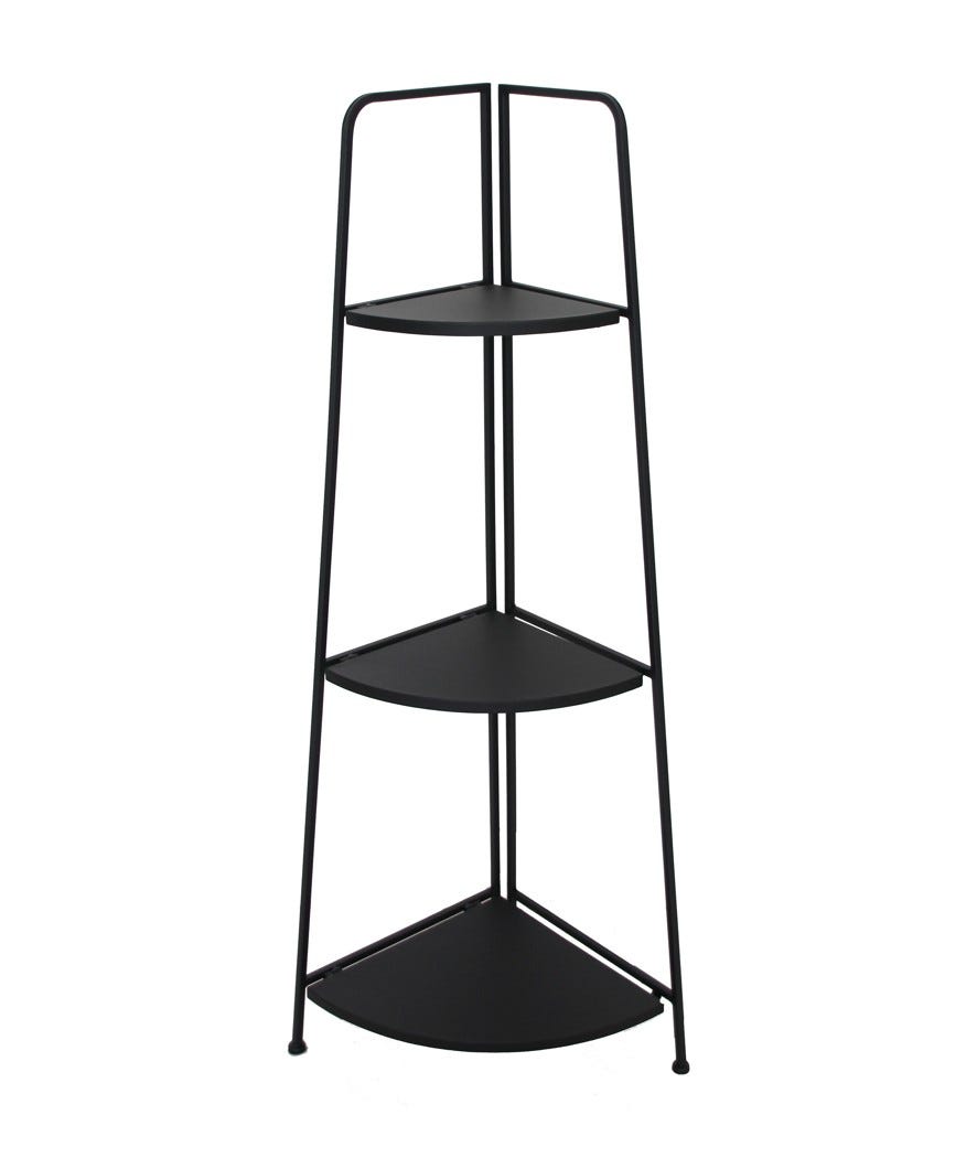 Scaffale angolare 3 ripiani nero