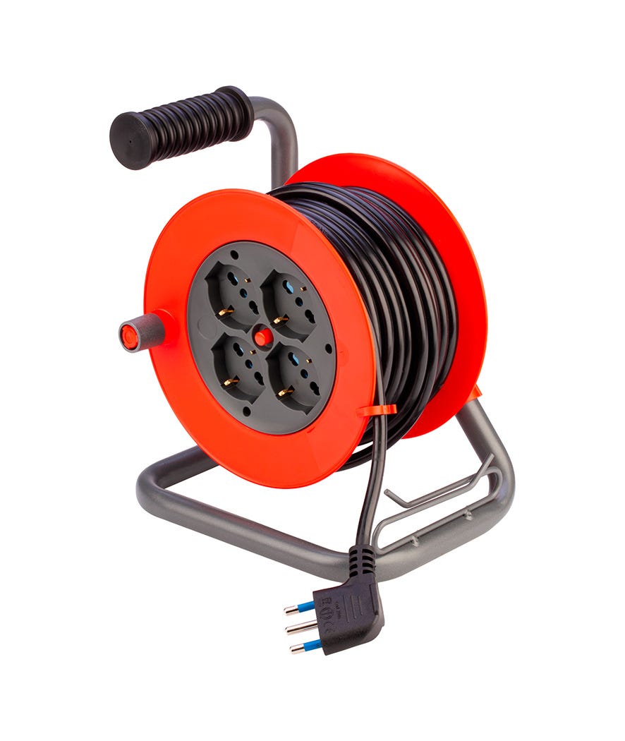 Avvolgicavo 230V 15m rosso