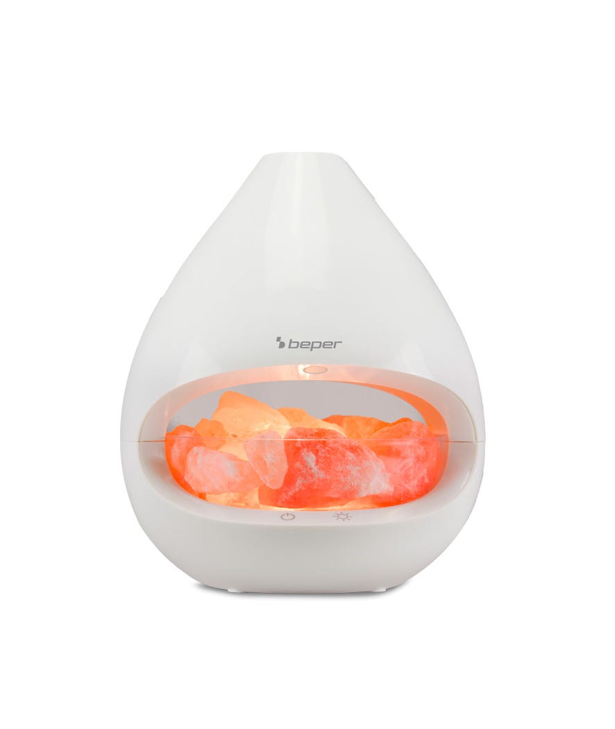 Diffusore di essenze con pietre e sale naturale bianco