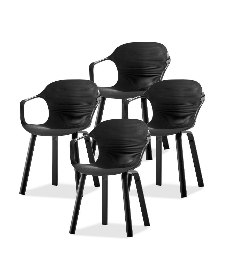 Set 4 sedie con gambe in metallo