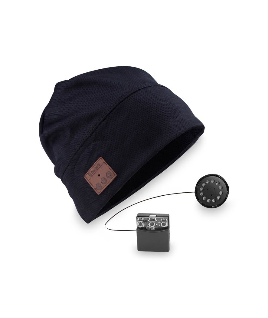 Berretto con cuffie wireless nero