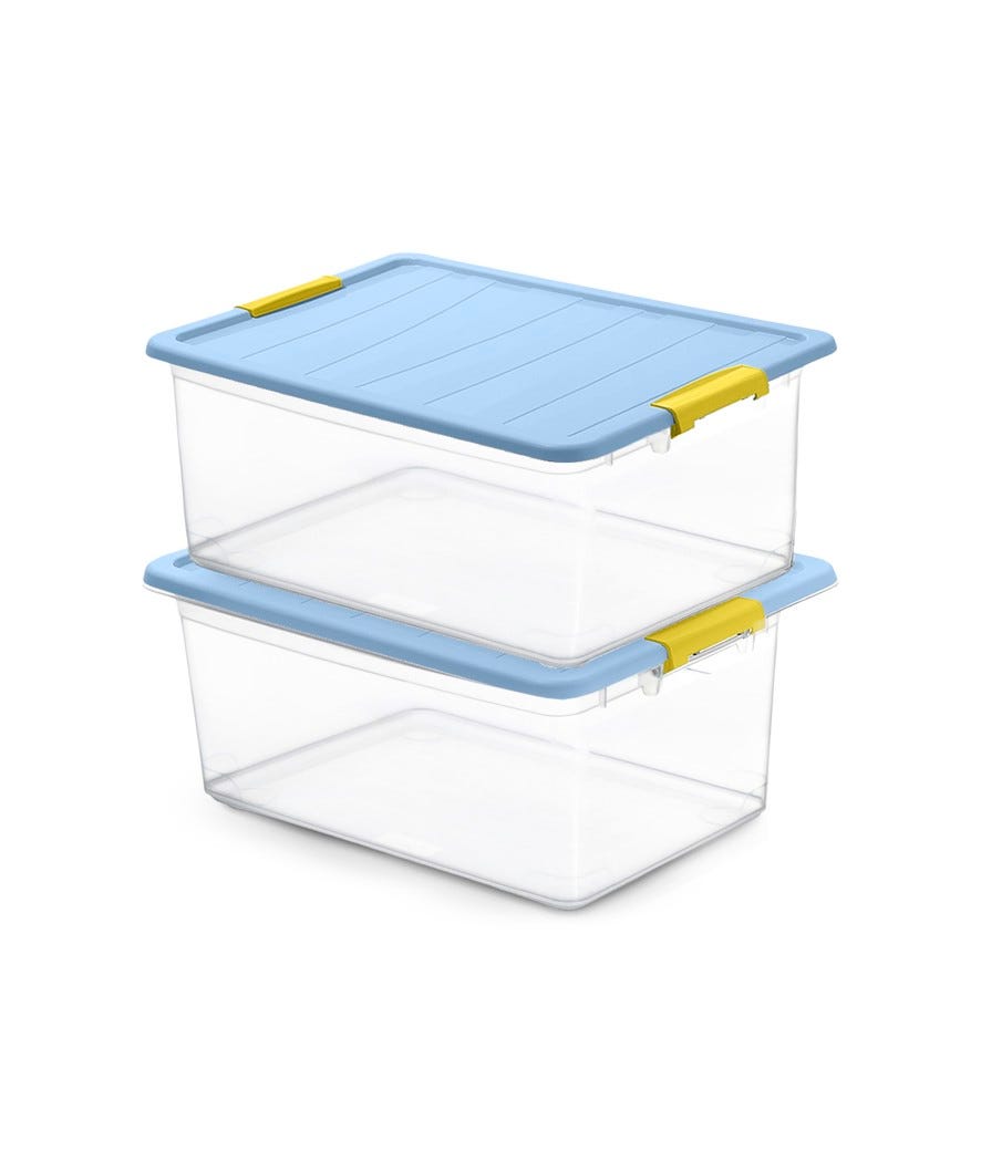 Set 2 contenitori in plastica 12 L bicolor