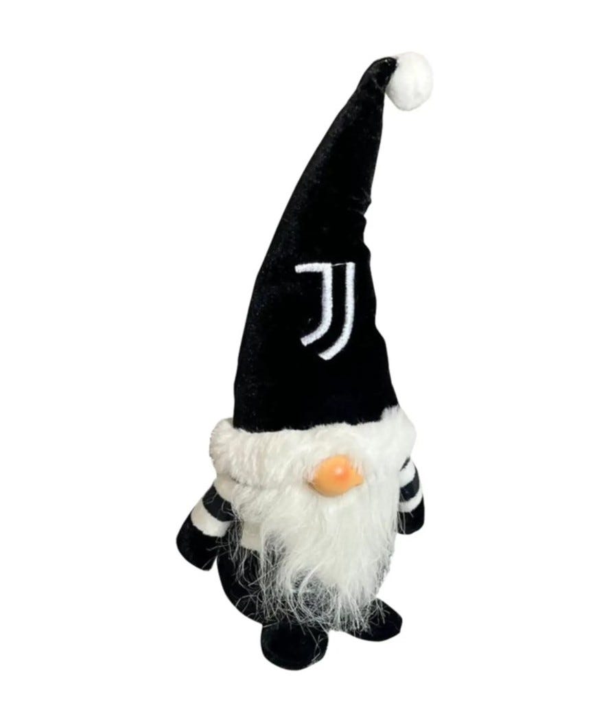 Gnomo 30 cm Juventus nero e bianco