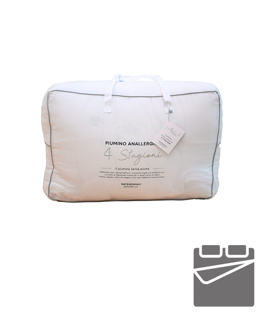 Piumino duetto 4 stagioni matrimoniale bianco