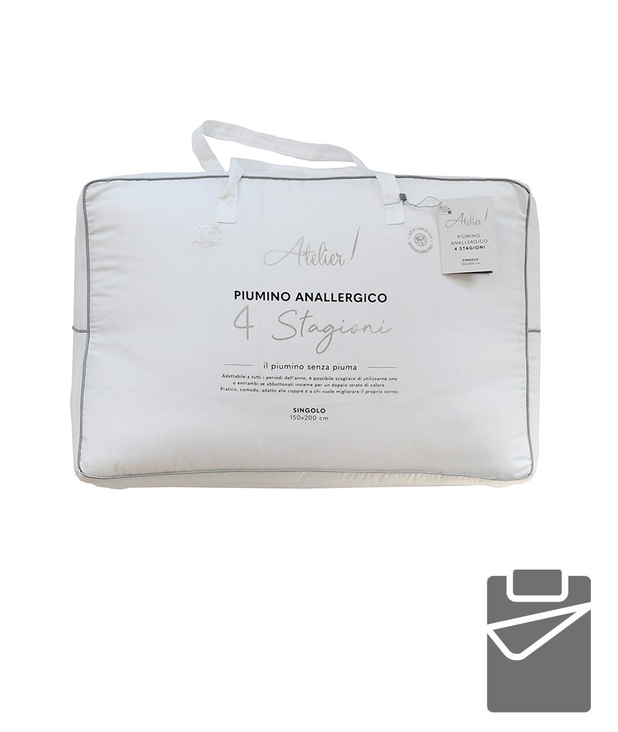Piumino duetto 4 stagioni singolo bianco