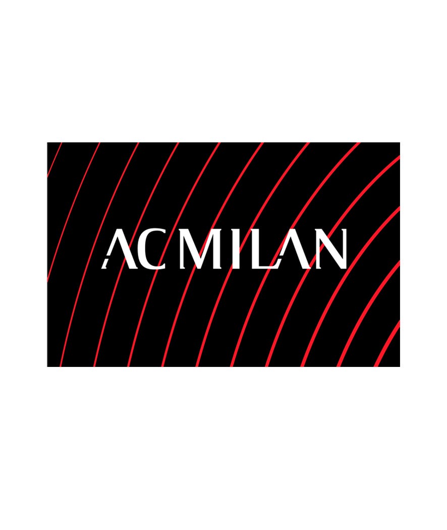 Tappeto con antiscivolo AC Milan nero e rosso