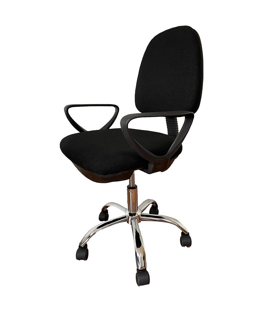 Sedia da scrivania in tessuto con base cromata