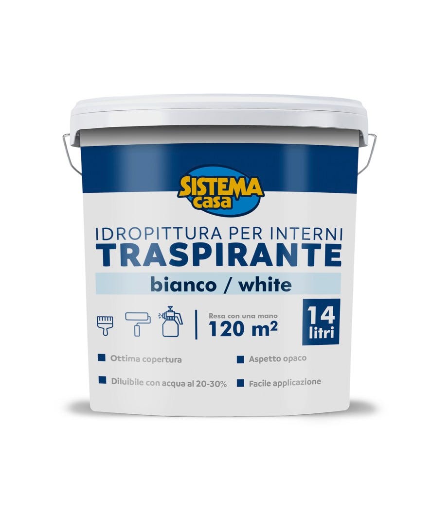 Idropittura per interni traspirante bianco