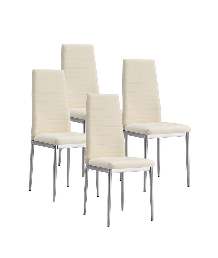 Set 4 sedie in ecopelle panna