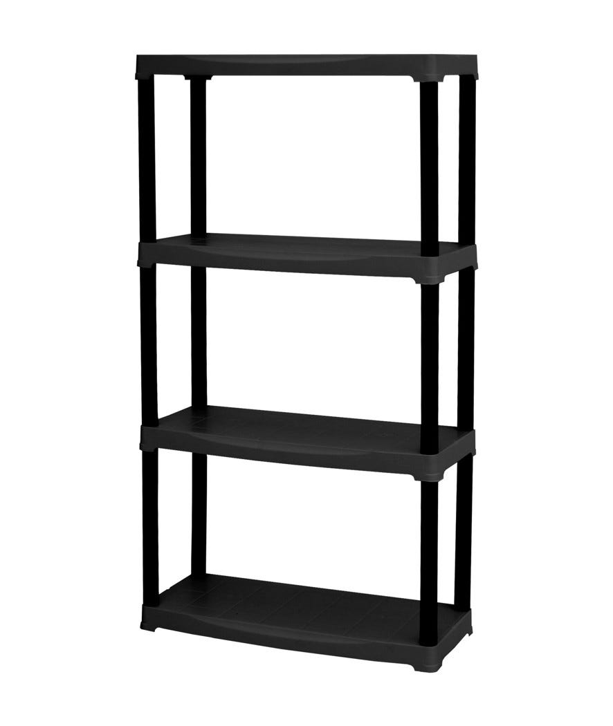 Scaffale 70 cm 4 ripiani nero