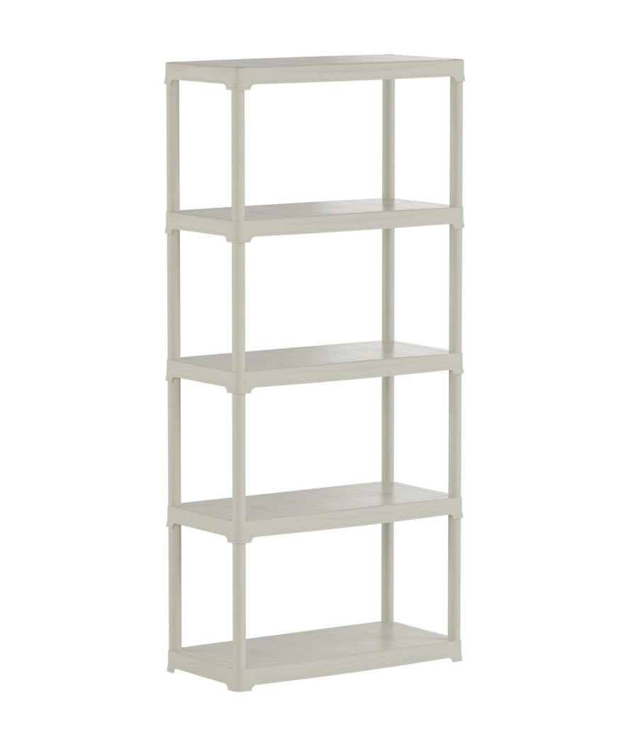 Scaffale 80 cm 5 ripiani ecru ecru