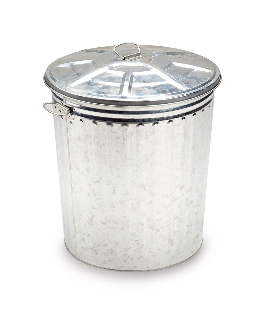 Bidone zincato con coperchio 18 L grigio