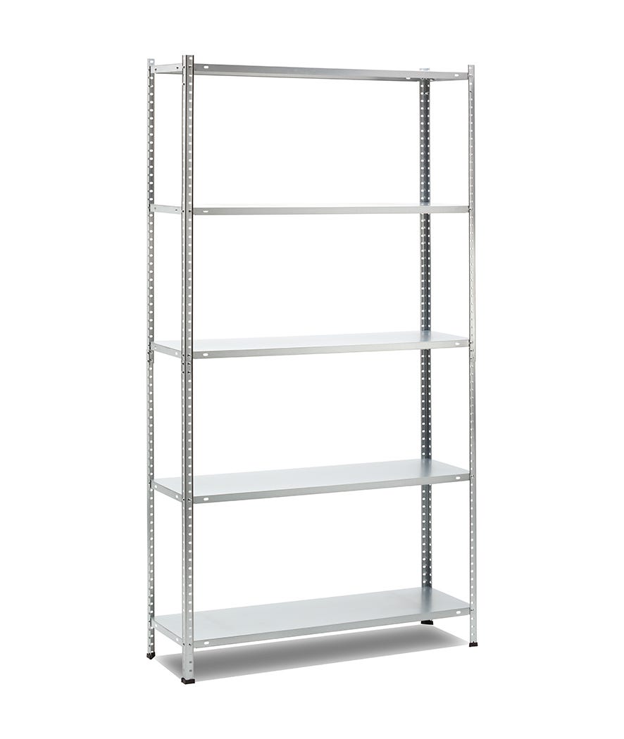 Scaffale in metallo 5 ripiani grigio