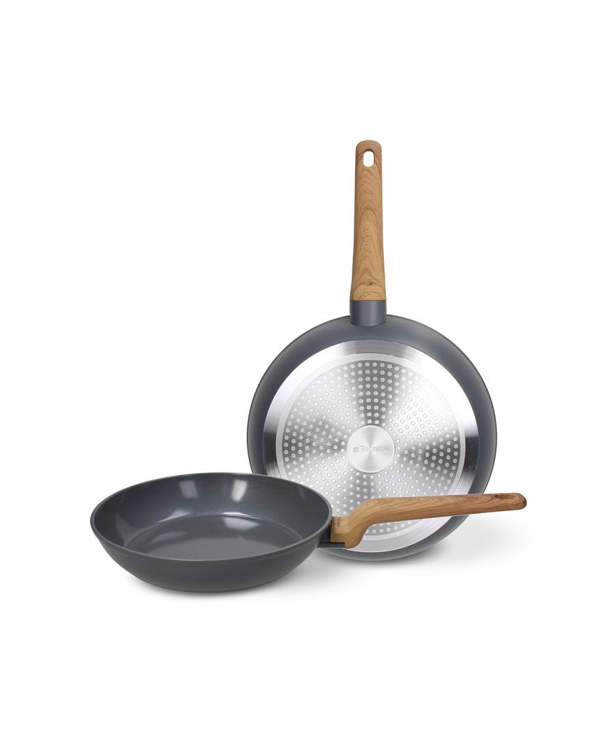 Set 2 padelle 24 28 cm grigio
