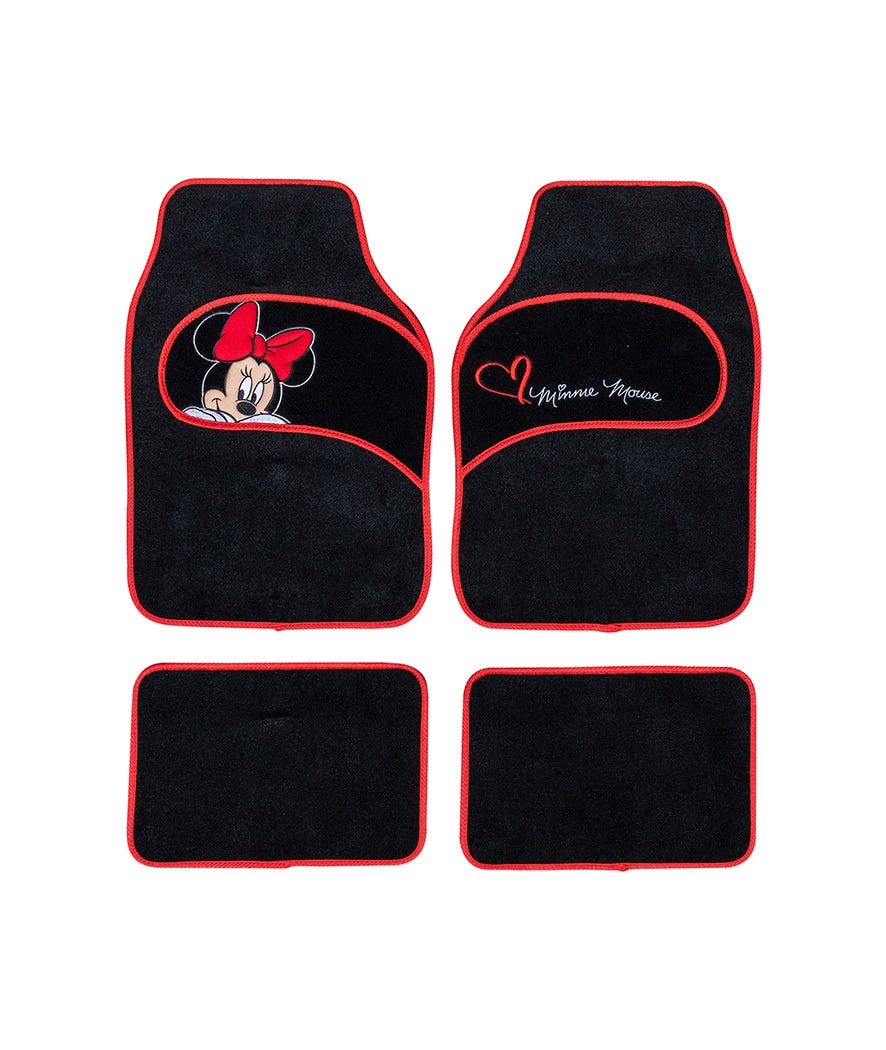 Set 4 tappeti in moquette Minnie nero