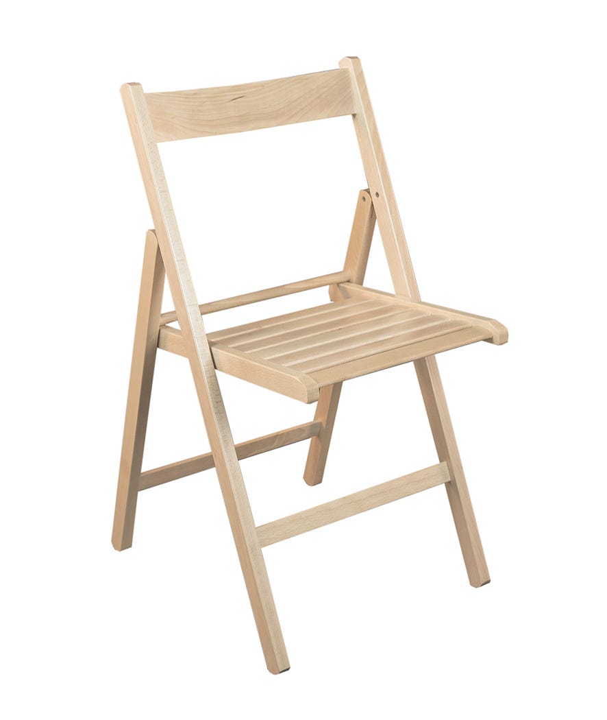 Set 4 sedie pieghevoli   legno naturale naturale