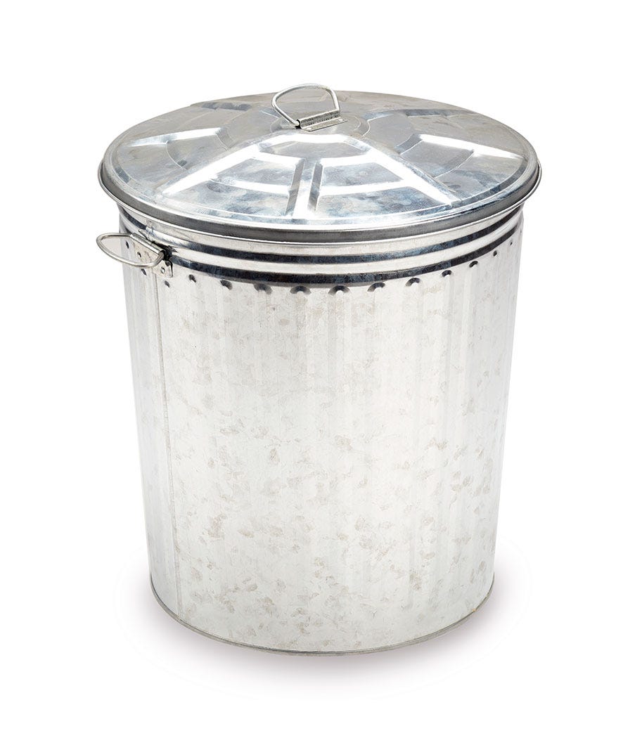 Bidone zincato 62L grigio