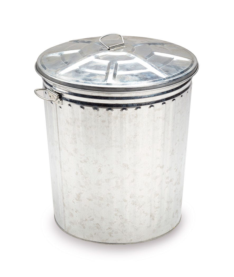 Bidone zincato 80L grigio