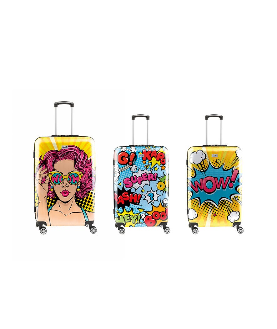 Set 3 valigie Pop Art Smile Industry multicolor
